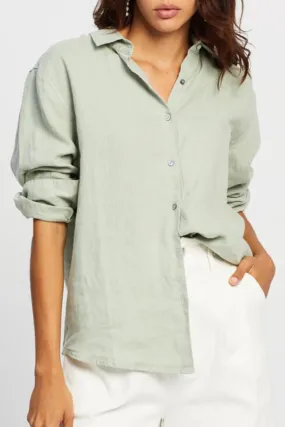 Xander Linen Soft Green Shirt