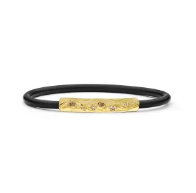 Yellow Gold Textured Neoprene Bangle