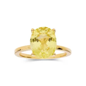 Yellow Sapphire Oval Solitaire Ring