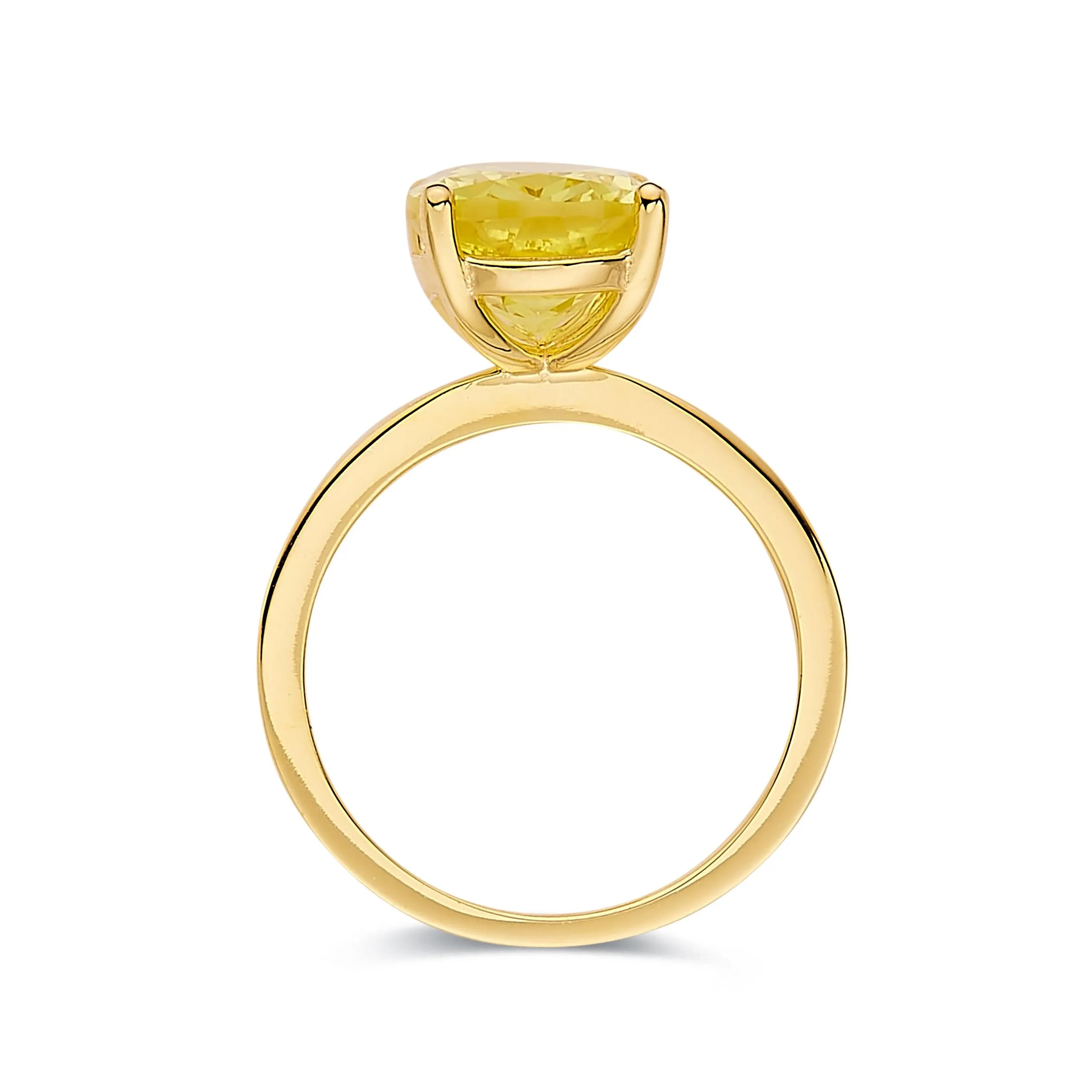 Yellow Sapphire Oval Solitaire Ring